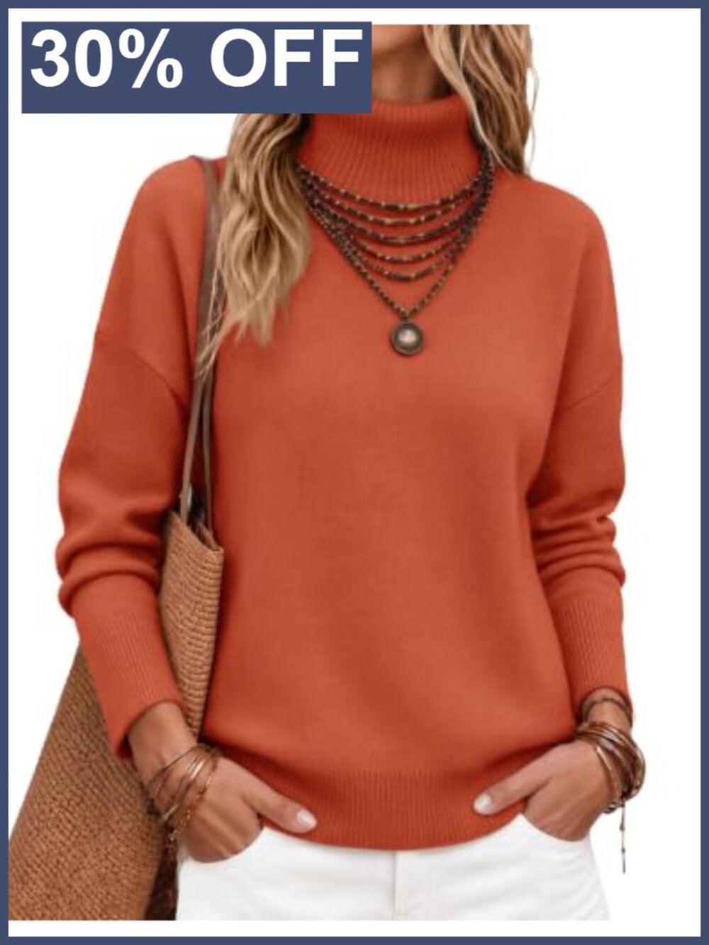 Zeagoo Turtleneck Sweater Chunky Knitted Pullover